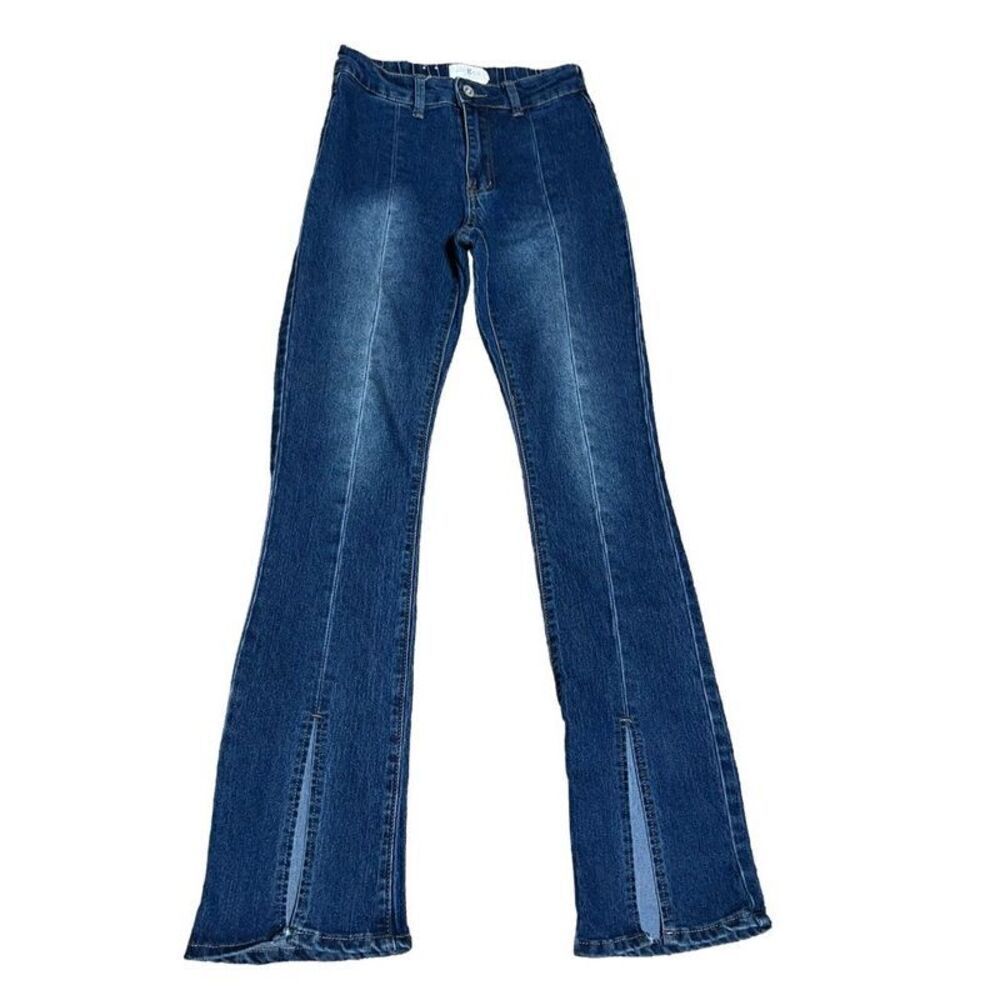 Umgee Denim Flared Leg with Slit Jeans Size 1
